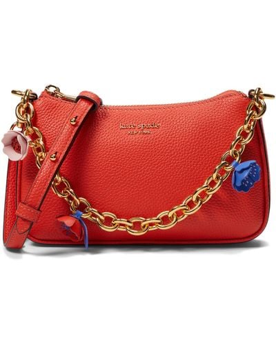 Kate Spade Jolie Novelty Flower Pebbled Leather Small Convertible Crossbody - Red