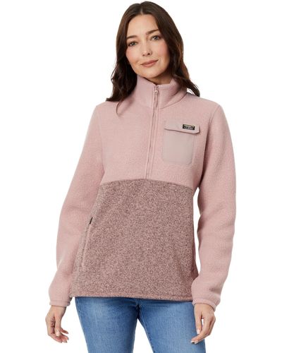 L.L. Bean Sweater Fleece Sherpa Hybrid Color-block - Purple
