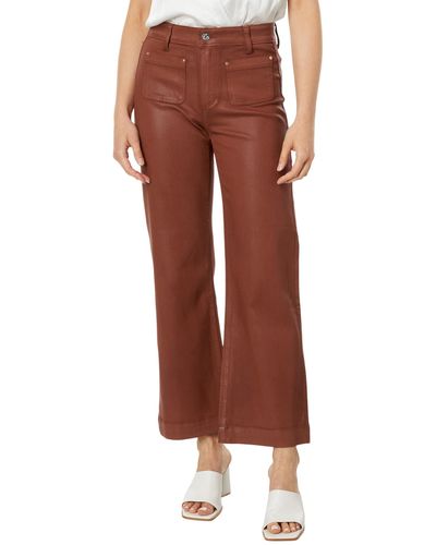 PAIGE Leenah Ankle Patch Pockets In Clay Sunset Luxe Coating - Brown