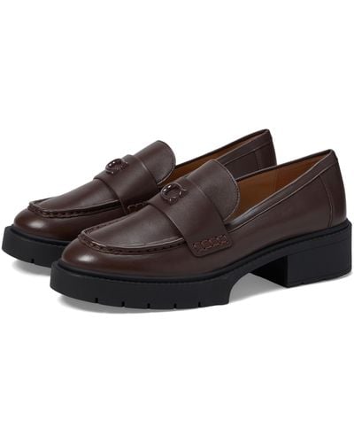 COACH Leah Leather Loafer - Black
