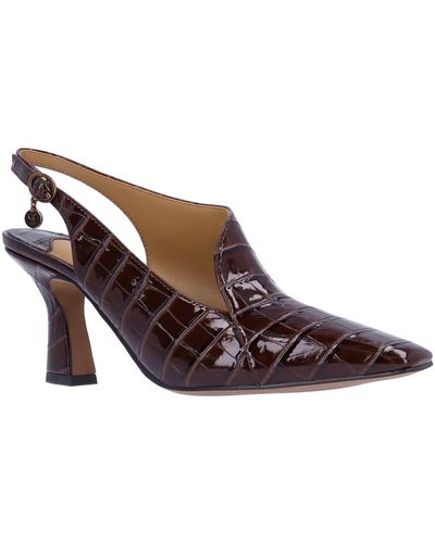 J. Reneé Faux Leather Square Toe Pumps in Brown