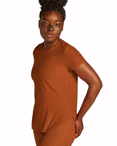 Beyond Yoga Featherweight On The Down Low Tee - Brown