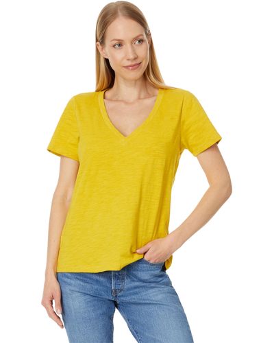 Pendleton Short Sleeve V-neck Tee - Yellow