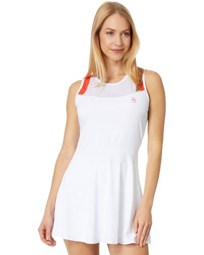 Original Penguin Tennis Dress With Illusion - White