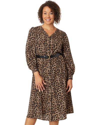 MICHAEL Michael Kors Plus Size Cheetah Kate Dress - Brown