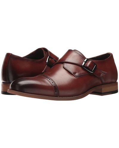 Stacy Adams Boswell Brandy Cap Toe Double Monk Strap Shoes for Men