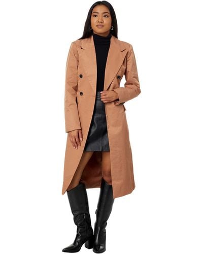 Avec Les Filles Stretch Cotton Belted Trench Coat - Natural