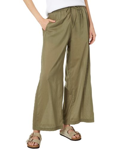 Madewell Embroidered Wide-leg Cover-up Pants - Green