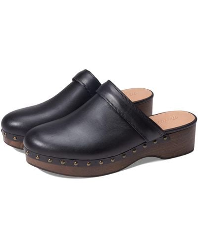 Madewell The Cecily Clog In Oiled Leather - Black