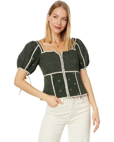 Madewell Oslo Top Patchwork Banj Voile - Green
