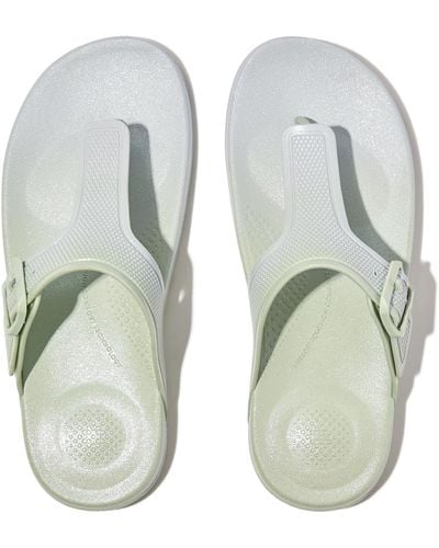 Fitflop Iqushion Iridescent Adjustable Buckle Flip-flops - Green