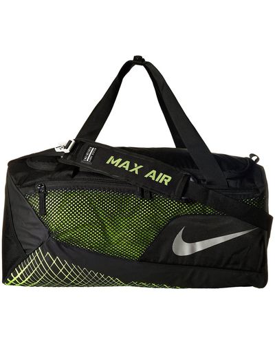 Nike Vapor Max Air Training Medium Duffel Bag (black/volt/metallic Silver) Duffel Bags - Multicolor