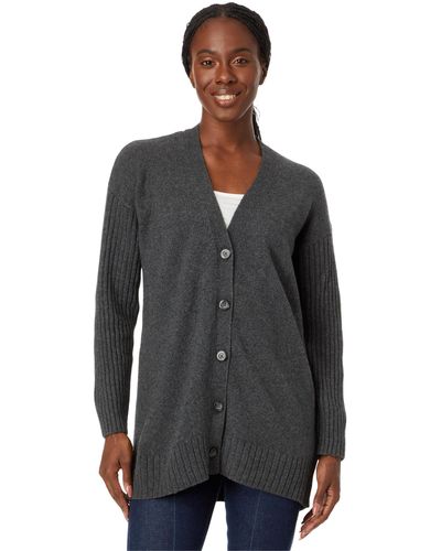 L.L. Bean Petite The Essential Cocoon Cardigan Sweater - Gray