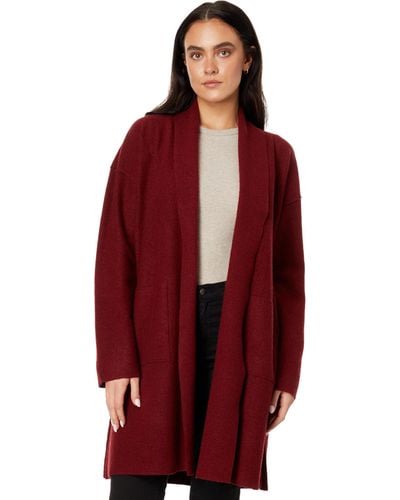 Eileen Fisher Petite High Collar Coat - Red