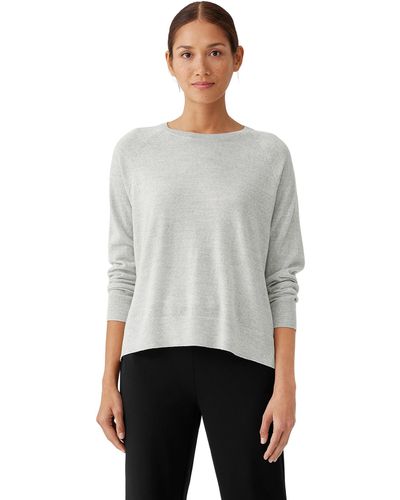 Eileen Fisher Raglan Sleeve Pullover - Gray