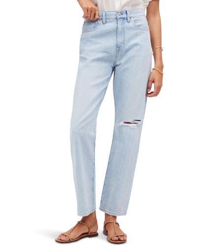 Madewell The Perfect Summer '90s Straight Crop Jean In Fitzgerald Wash - Blue