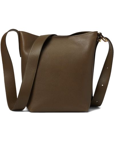 Madewell The Essential Mini Bucket Tote In Leather - Brown