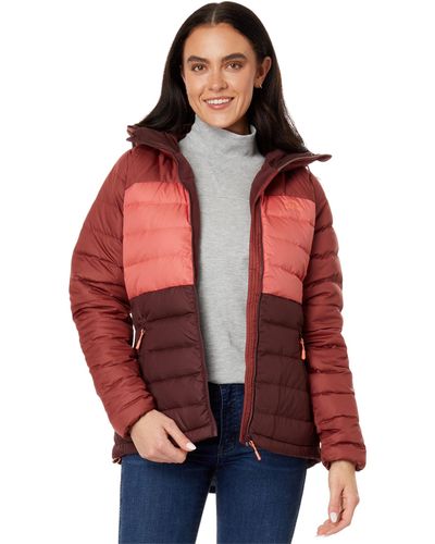 L.L. Bean Bean's Down Hooded Jacket Color-block - Red
