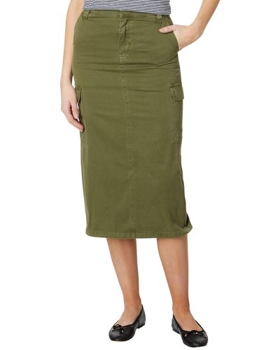Madewell Garment-dyed Cargo Midi Skirt - Green
