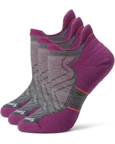 Smartwool Run Targeted Cushion Low Ankle Socks 3 Pack - Purple