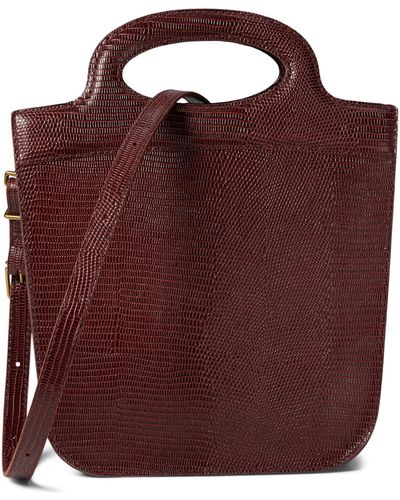 Madewell The Toggle Crossbody Bag In Lizard-stamped Leather - Red