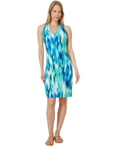 Tommy Bahama Sandy Ikat Shimmer Short Dress - Blue