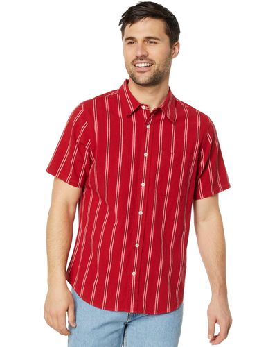 Madewell Short Sleeve Perfect Shirt - Crinkle Cotton - Red