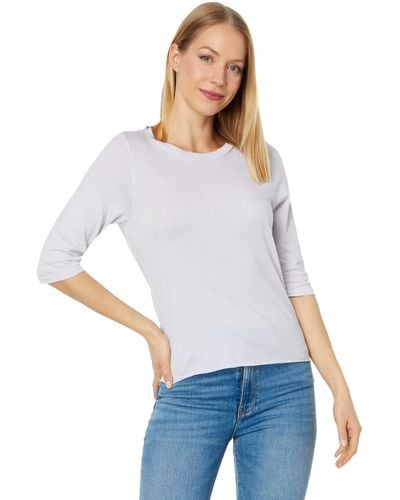 Lamade Santa Monica Mitered Back Elbow Length Tee - White