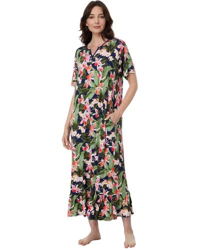 Tommy Bahama Short Sleeve Maxi Gown - White