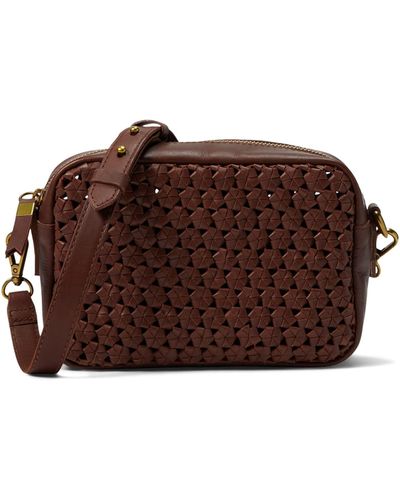 Madewell Transport Camera Bag - Leather Crochet - Brown