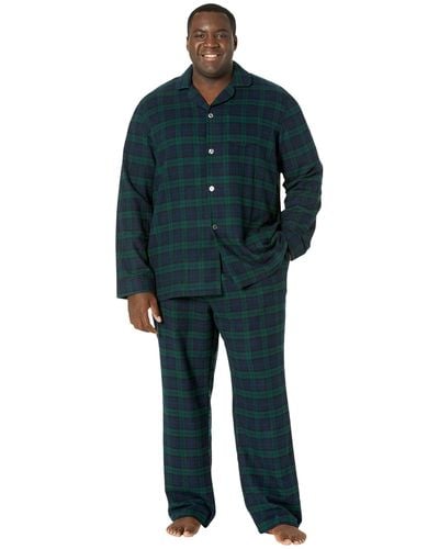 L.L. Bean Scotch Plaid Flannel Pajamas Tall - Black