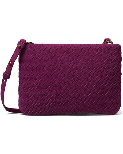 Madewell The Puff Crossbody Bag In Woven Suede - Purple