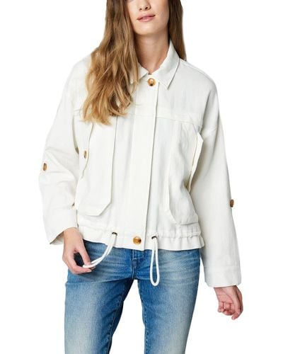 Blank NYC Linen Utility Jacket In Great Catch - White