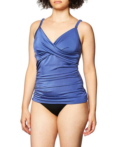 Calvin Klein Standard Tankini Swimsuit With Adjustable Straps And Tummy Control - Purple