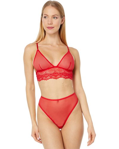 Only Hearts Whisper High Point Lace Bralette - Red