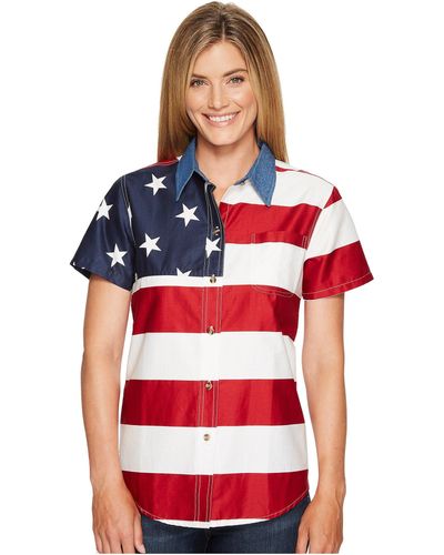 Roper S/s Stars And Stripes Pieced Flag - Red