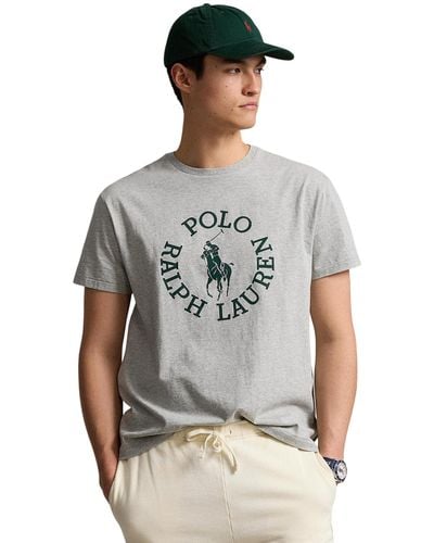 Polo Ralph Lauren Classic Fit Big Pony Logo Jersey T-shirt - Gray