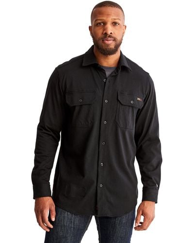 Timberland Fr Cotton Core Button Front Shirt - Black