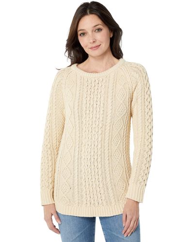 L.L. Bean Signature Cotton Fisherman Tunic Sweater - Natural