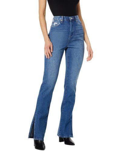 Blank NYC The Cooper Straight Leg Jeans With Side Slit In Being Alive - Blue