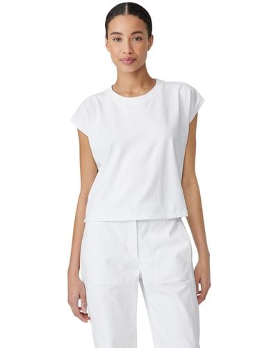 Eileen Fisher Crew Neck Cropped Shell - White