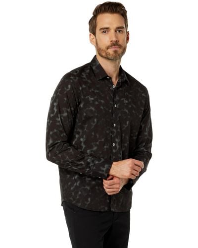 Good Man Brand Long Sleeve On Point Stretch Woven Shirt - Black