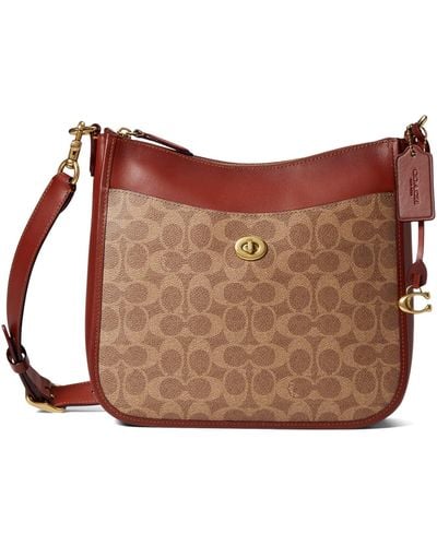COACH Coated Canvas Signature Chaise Crossbody - Brown