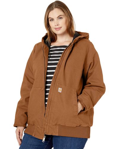 Carhartt Wj130 Washed Duck Active Jacket - Brown