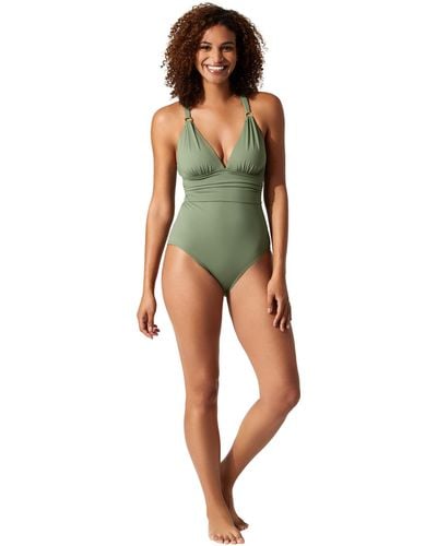 Tommy Bahama Paradise Fronds V-neck One-piece - Green