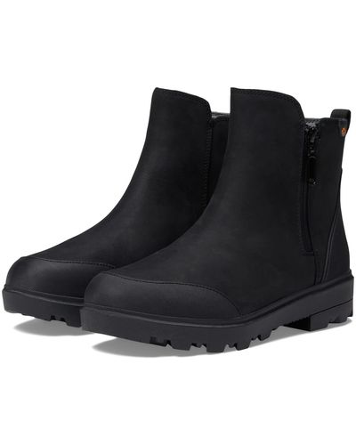 Bogs Holly Zip Leather - Black