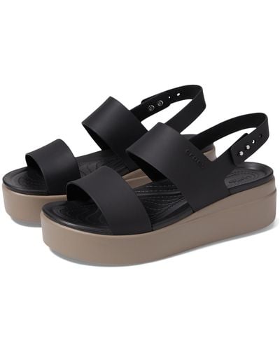 Crocs™ Brooklyn Low Wedge Sandals Refurbished - Black