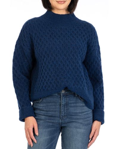 Kut From The Kloth Adah Pull-on Long Sleeve High Neck Sweater - Blue