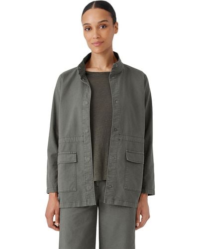 Eileen fisher stand collar jacket cheap