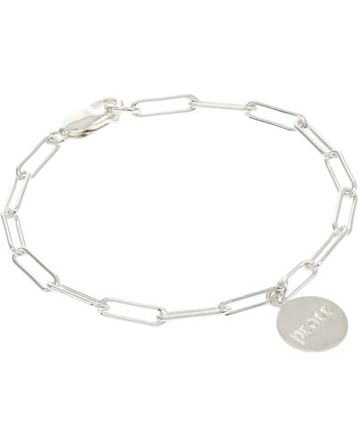 Dogeared Comes From Within Peace Charm Bracelet - White